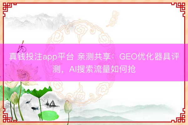 真钱投注app平台 亲测共享:GEO优化器具评测,AI搜索流量如何抢