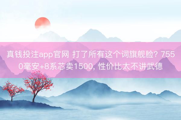 真钱投注app官网 打了所有这个词旗舰脸? 7550毫安+8系芯卖1500， 性价比太不讲武德