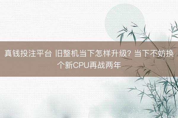 真钱投注平台 旧整机当下怎样升级? 当下不妨换个新CPU再战两年