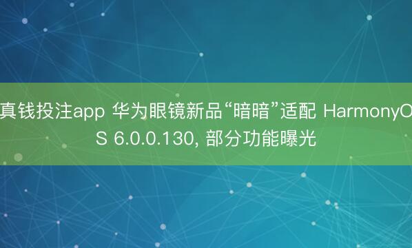 真钱投注app 华为眼镜新品“暗暗”适配 HarmonyOS 6.0.0.130， 部分功能曝光