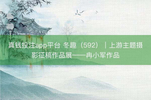 真钱投注app平台 冬趣（592）｜上游主题摄影征稿作品展——冉小军作品