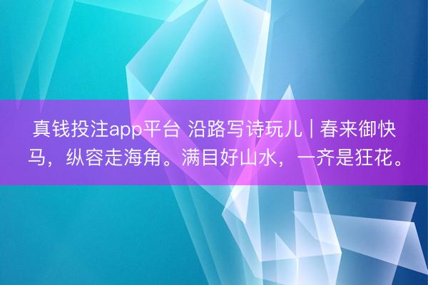 真钱投注app平台 沿路写诗玩儿 | 春来御快马，纵容走海角。满目好山水，一齐是狂花。