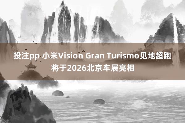 投注pp 小米Vision Gran Turismo见地超跑将于2026北京车展亮相