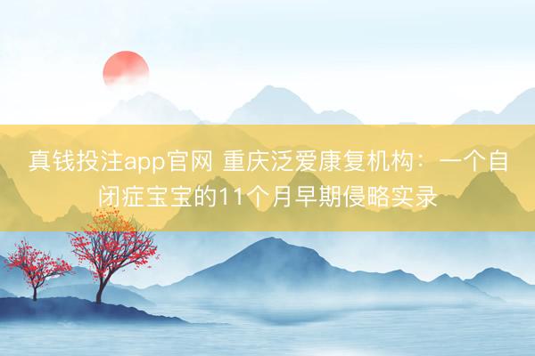 真钱投注app官网 重庆泛爱康复机构：一个自闭症宝宝的11个月早期侵略实录