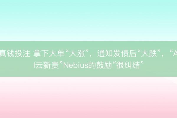 真钱投注 拿下大单“大涨”，通知发债后“大跌”，“AI云新贵”Nebius的鼓励“很纠结”