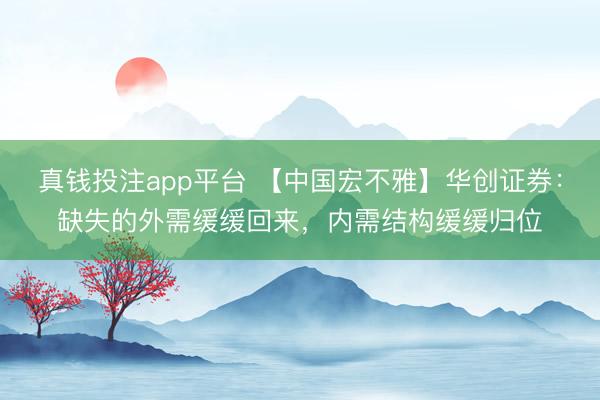 真钱投注app平台 【中国宏不雅】华创证券:缺失的外需缓缓回来,内需结构缓缓归位