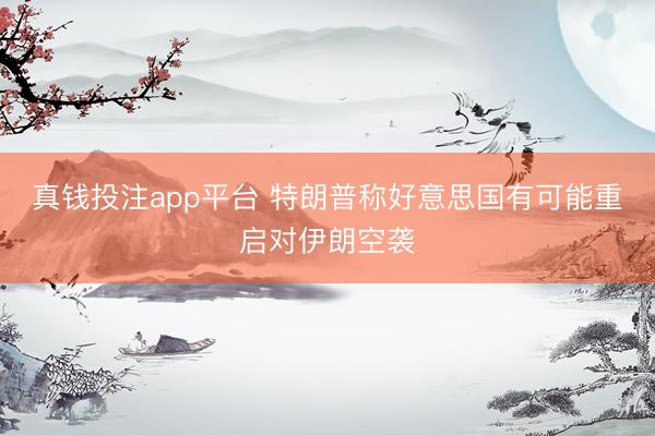 真钱投注app平台 特朗普称好意思国有可能重启对伊朗空袭