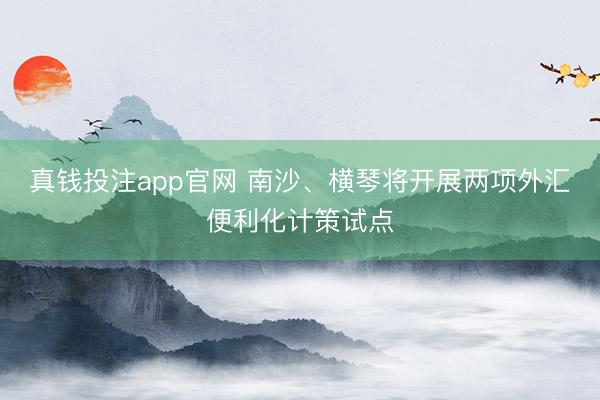 真钱投注app官网 南沙、横琴将开展两项外汇便利化计策试点