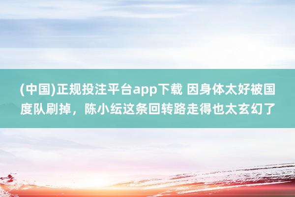(中国)正规投注平台app下载 因身体太好被国度队刷掉，陈小纭这条回转路走得也太玄幻了