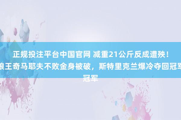 正规投注平台中国官网 减重21公斤反成遭殃!狼王奇马耶夫不败金身被破,斯特里克兰爆冷夺回冠军
