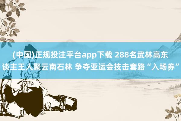 (中国)正规投注平台app下载 288名武林高东谈主王人聚云南石林 争夺亚运会技击套路“入场券”