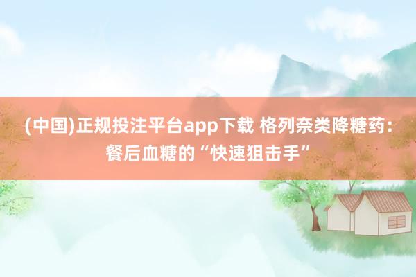 (中国)正规投注平台app下载 格列奈类降糖药:餐后血糖的“快速狙击手”