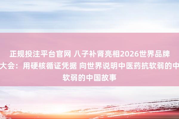 正规投注平台官网 八子补肾亮相2026世界品牌莫干山大会:用硬核循证凭据 向世界说明中医药抗软弱的中国故事