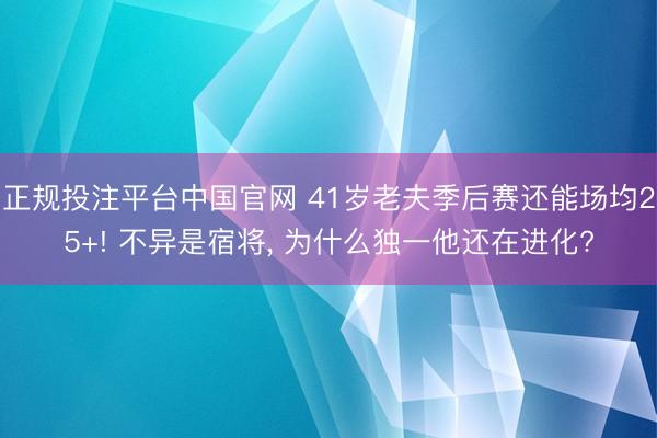 正规投注平台中国官网 41岁老夫季后赛还能场均25+! 不异是宿将, 为什么独一他还在进化?