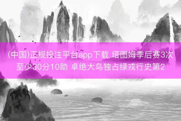 (中国)正规投注平台app下载 塔图姆季后赛3次至少30分10助 卓绝大鸟独占绿戎行史第2