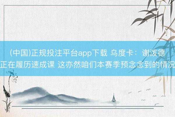 (中国)正规投注平台app下载 乌度卡:谢泼德正在履历速成课 这亦然咱们本赛季预念念到的情况