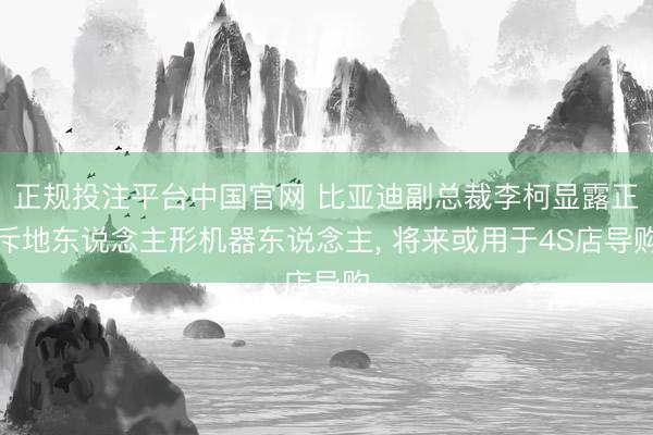 正规投注平台中国官网 比亚迪副总裁李柯显露正斥地东说念主形机器东说念主, 将来或用于4S店导购