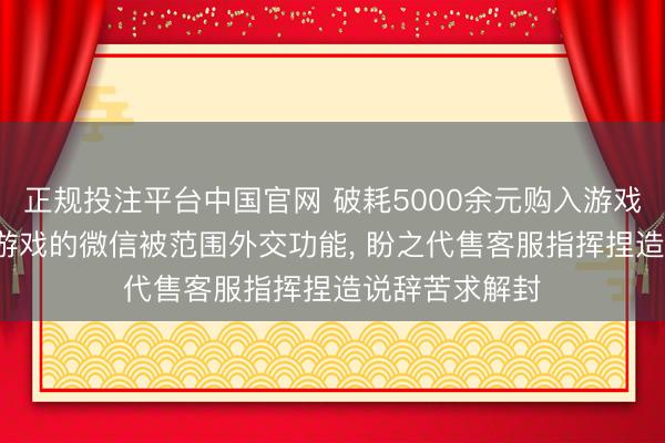 正规投注平台中国官网 破耗5000余元购入游戏账号后, 绑定游戏的微信被范围外交功能, 盼之代售客服指挥捏造说辞苦求解封