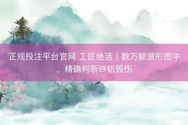 正规投注平台官网 工匠绝活|数万帧波形图中,精确判断铁轨毁伤