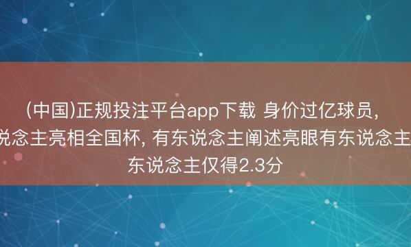 (中国)正规投注平台app下载 身价过亿球员, 已有多东说念主亮相全国杯, 有东说念主阐述亮眼有东说念主仅得2.3分