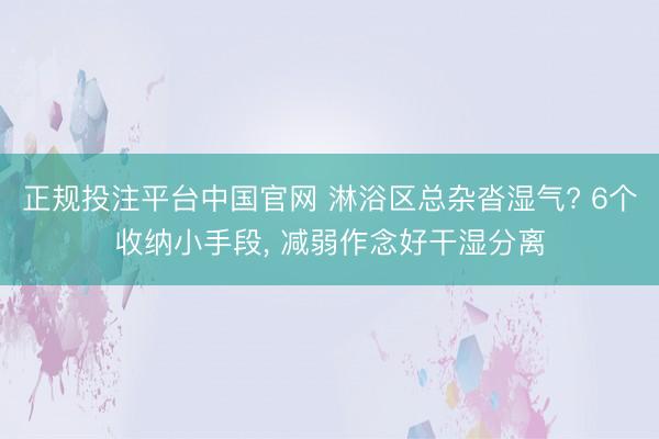 正规投注平台中国官网 淋浴区总杂沓湿气? 6个收纳小手段, 减弱作念好干湿分离