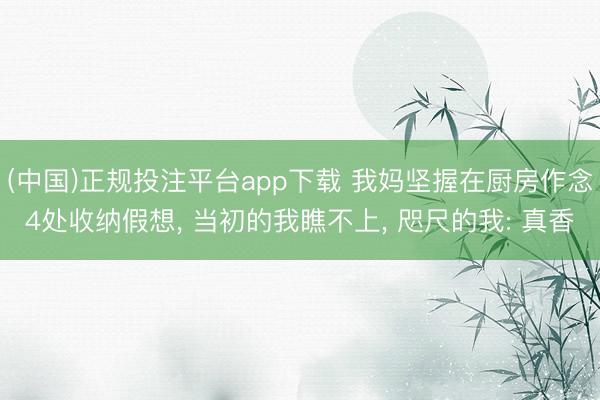 (中国)正规投注平台app下载 我妈坚握在厨房作念4处收纳假想, 当初的我瞧不上, 咫尺的我: 真香