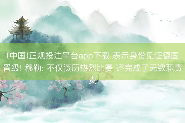(中国)正规投注平台app下载 表示身份见证德国晋级! 穆勒: 不仅资历热烈比赛 还完成了无数职责